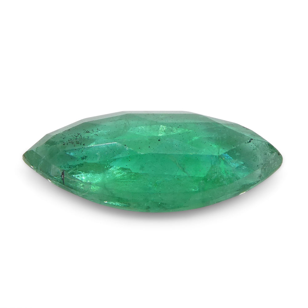 SkyJems 1.07ct Colombian Marquise Emerald: Bluish Green Beryl Gemstone with Moderate Clarity and Brilliance