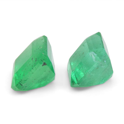 2.45ct Pair Square Green Emerald from Colombia