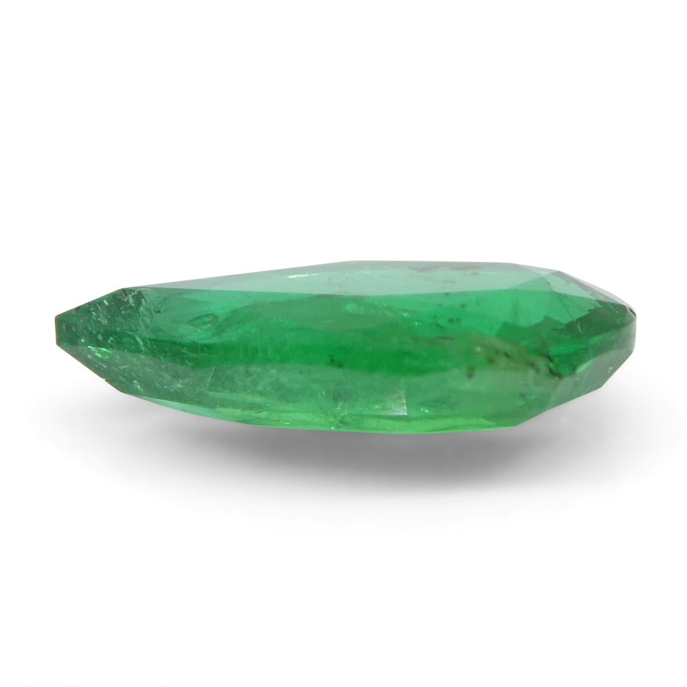 1.02ct Pear-Cut Green Zambian Emerald from SkyJems, premium medium-dark beryl gemstone with exceptional clarity