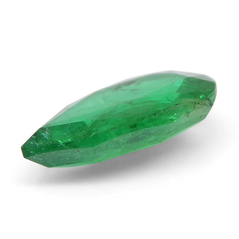 1.02ct Pear-Cut Green Zambian Emerald from SkyJems, premium medium-dark beryl gemstone with exceptional clarity