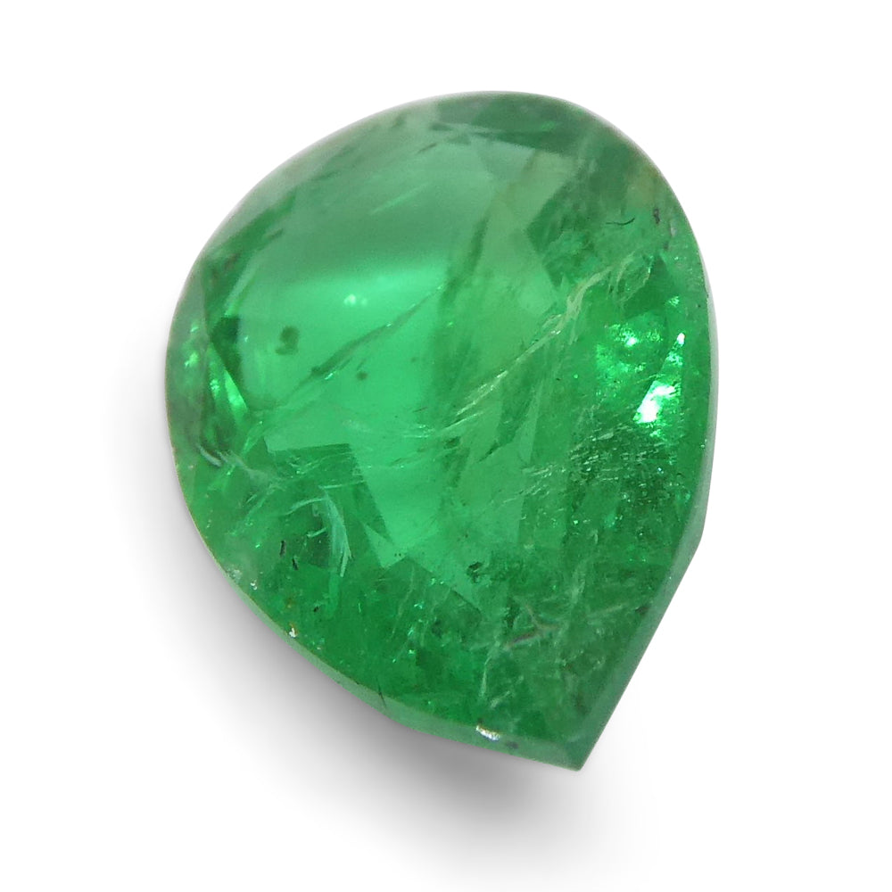 1.02ct Pear Green Emerald from Zambia, Step Cut Beryl Gemstone by SkyJems Canadian Gem Specialists