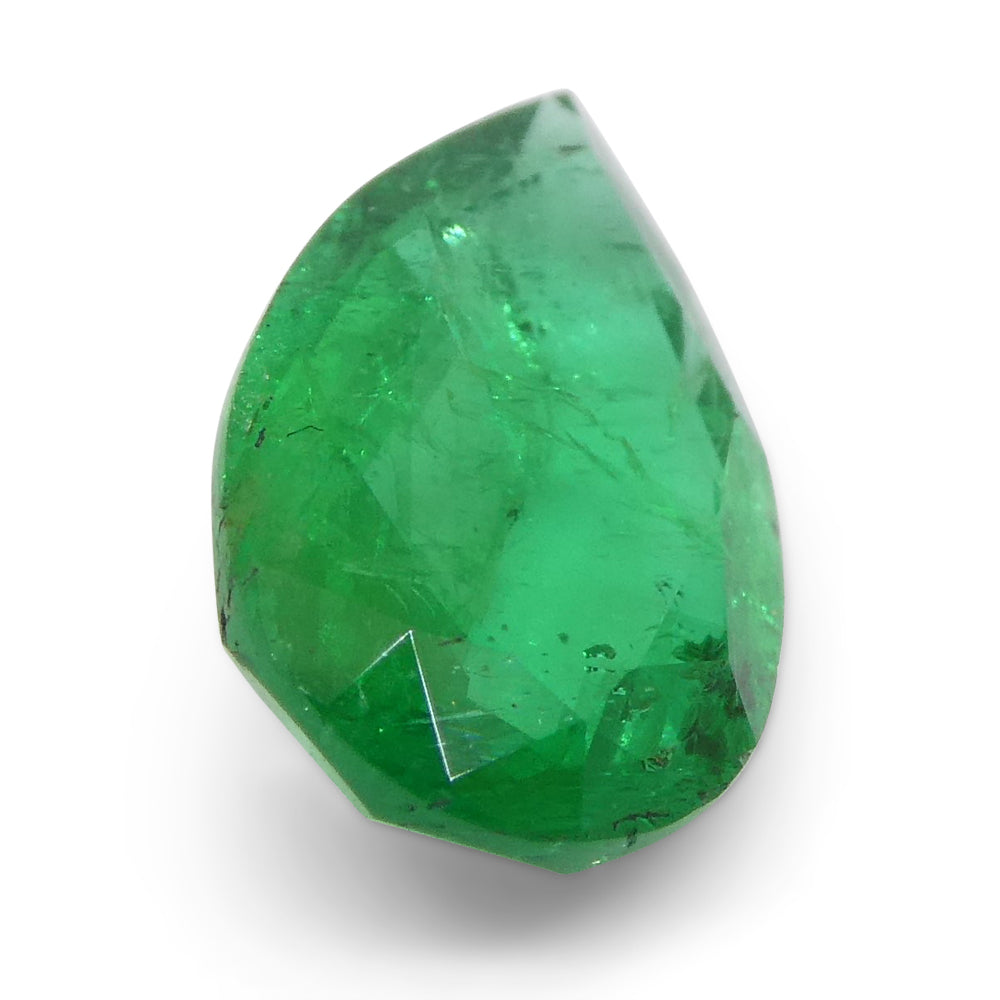 1.02ct Pear-Cut Green Zambian Emerald from SkyJems, premium medium-dark beryl gemstone with exceptional clarity