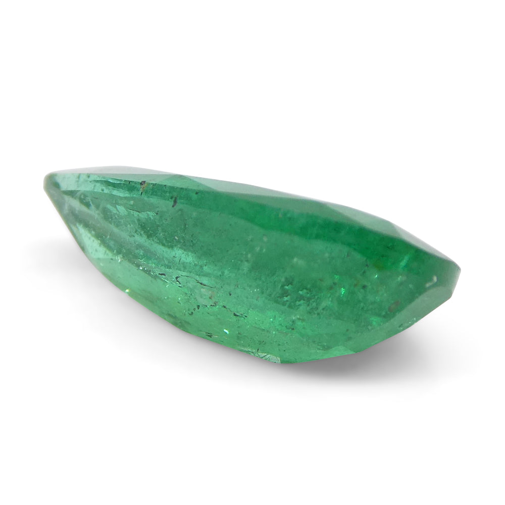 1.2ct Pear-Cut Zambian Green Emerald, vibrant bluish-green gemstone from SkyJems' premium single-stone collection