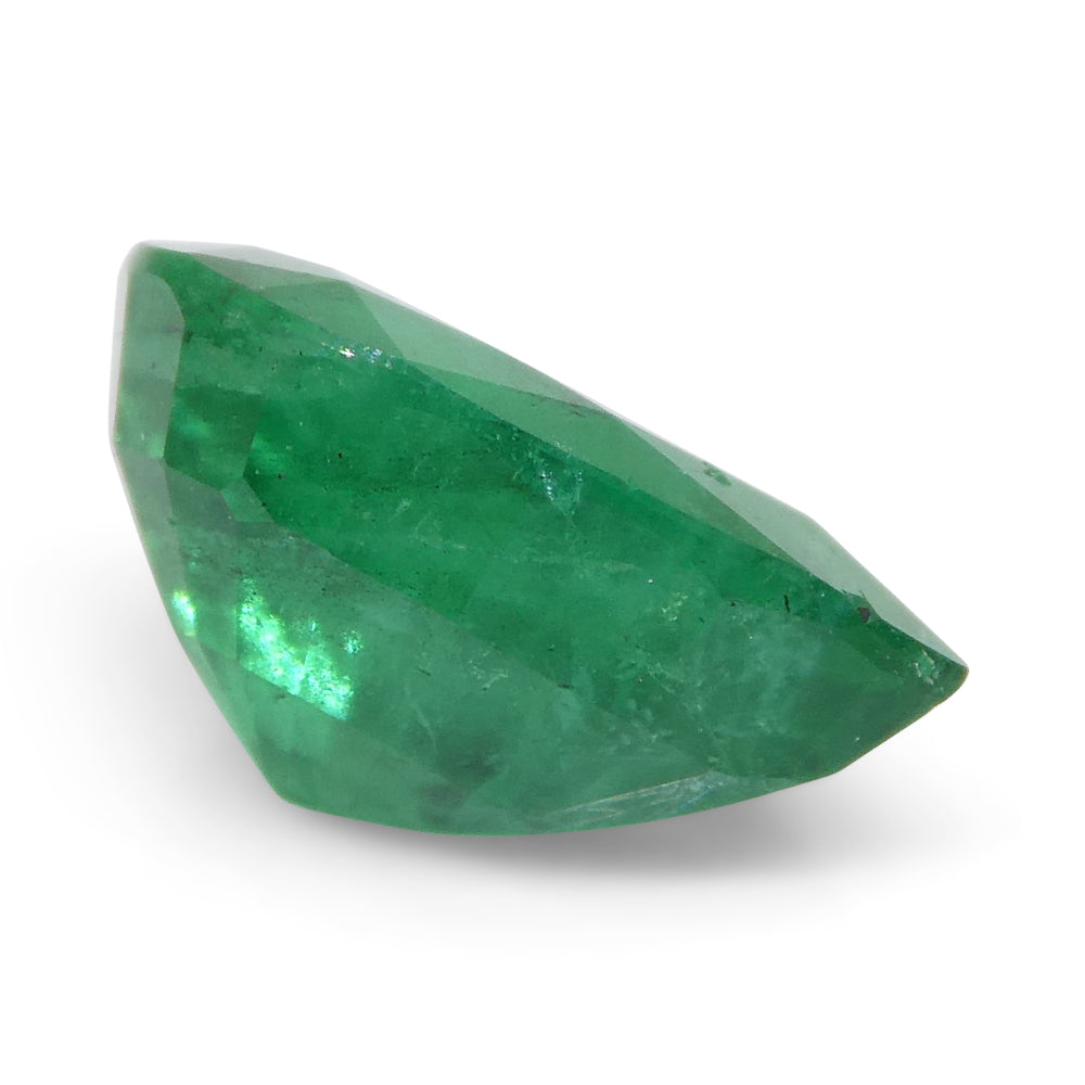 1.43ct Pear-Cut Green Zambian Emerald from SkyJems, premium beryl gemstone with rich slightly bluish color