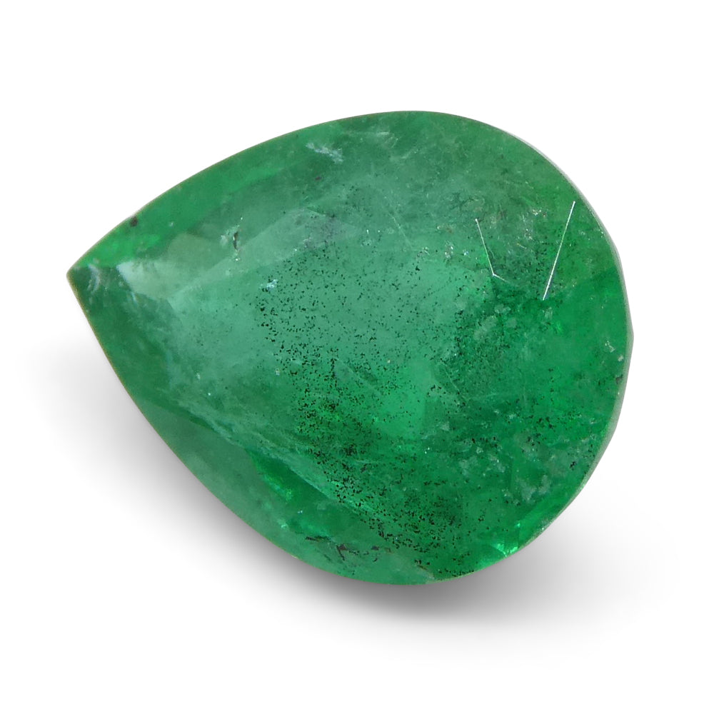 1.43ct Pear Shape Green Emerald from Zambia - Skyjems Wholesale Gemstones