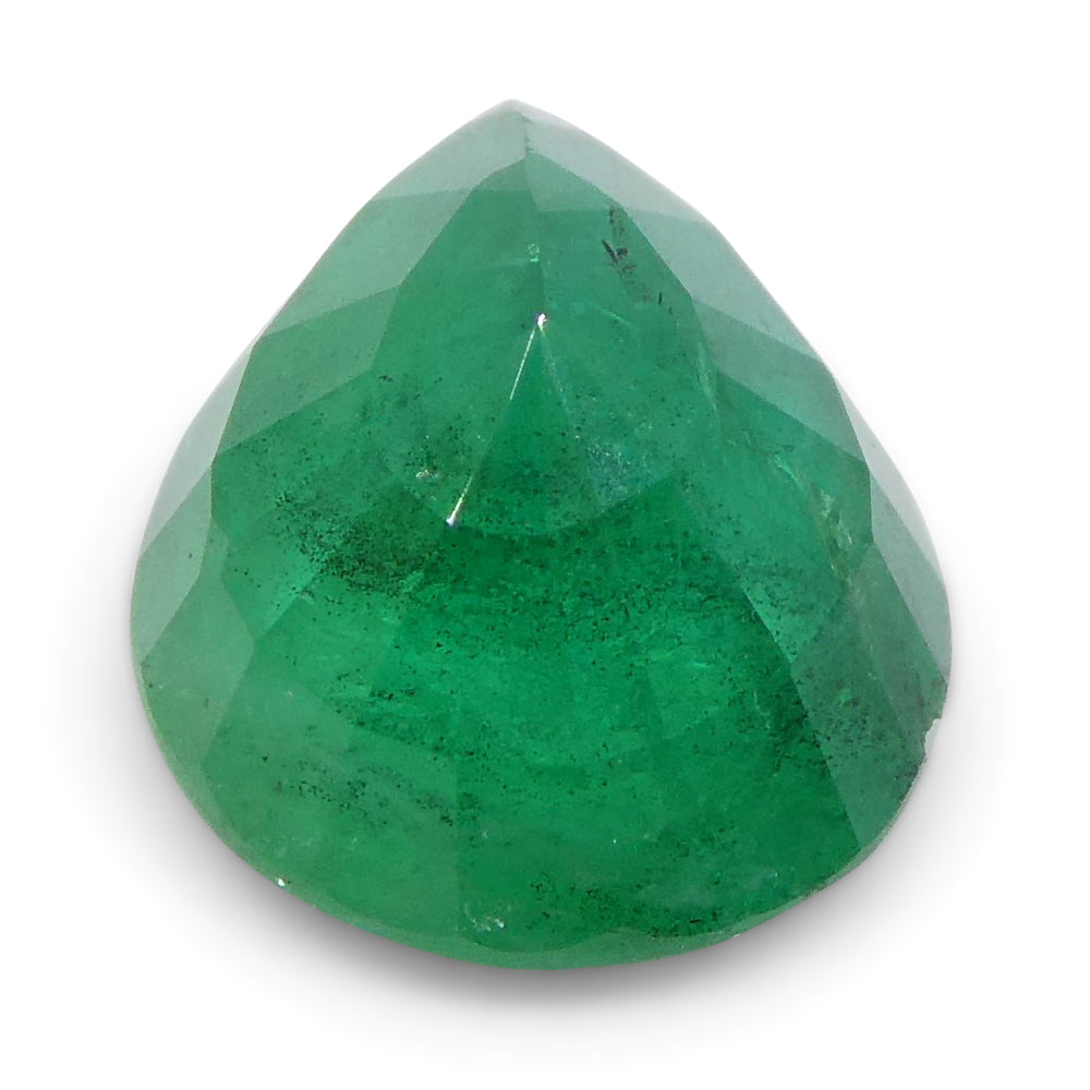 1.43ct Pear-Cut Green Zambian Emerald from SkyJems, premium beryl gemstone with vibrant slightly bluish color