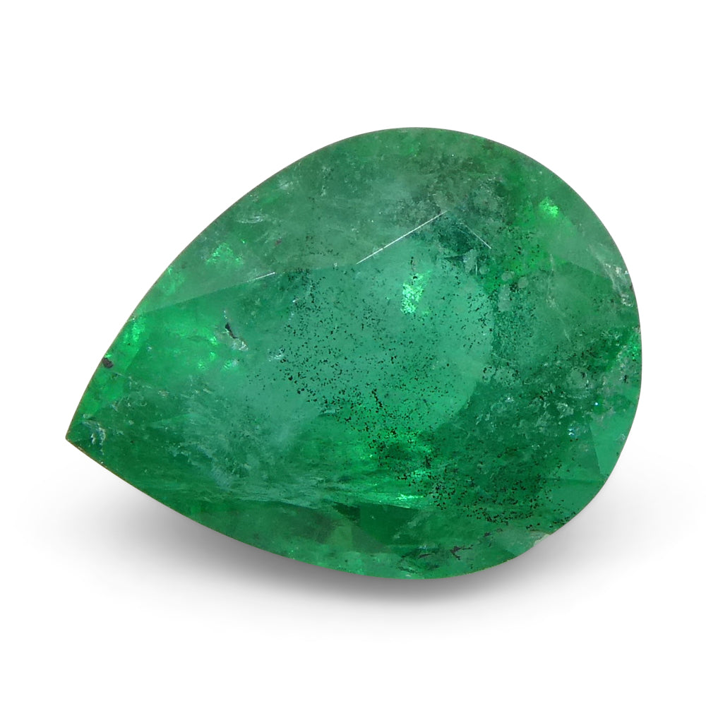 1.43ct Pear-Cut Green Zambian Emerald from SkyJems, premium Canadian gemstone specialists since 1967
