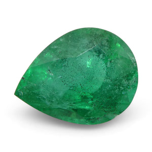 1.43ct Pear Shape Green Emerald from Zambia - Skyjems Wholesale Gemstones