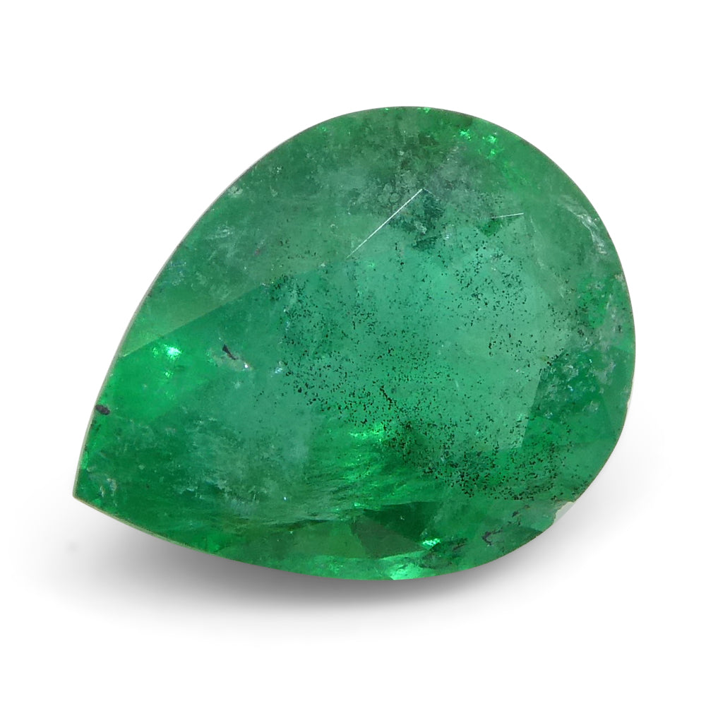 1.43ct Pear Shape Green Emerald from Zambia - Skyjems Wholesale Gemstones