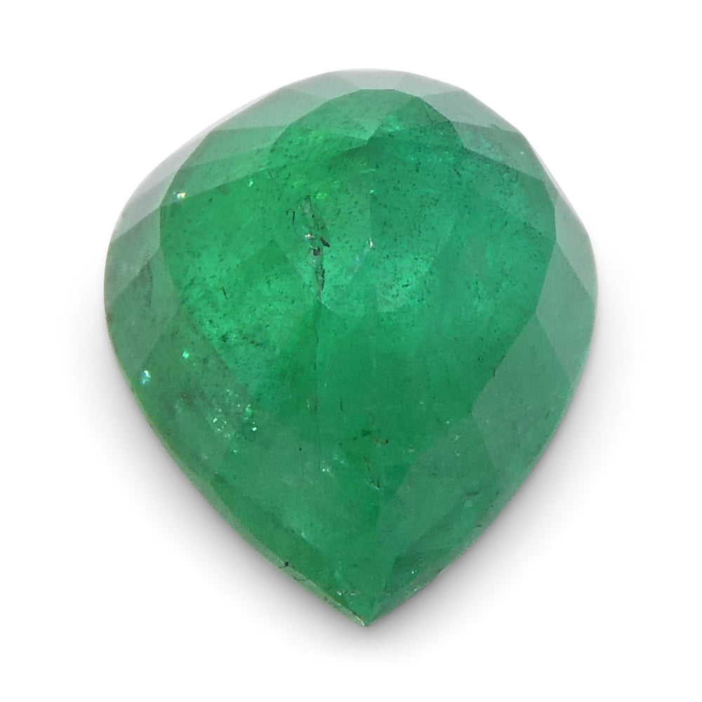 1.43ct Pear Shape Green Emerald from Zambia - Skyjems Wholesale Gemstones