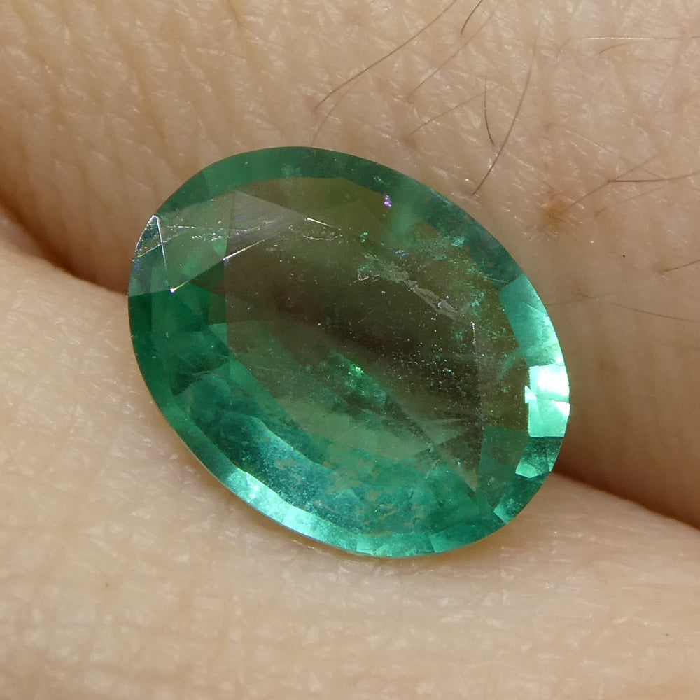 1.11ct Oval Green Emerald from Zambia - Skyjems Wholesale Gemstones