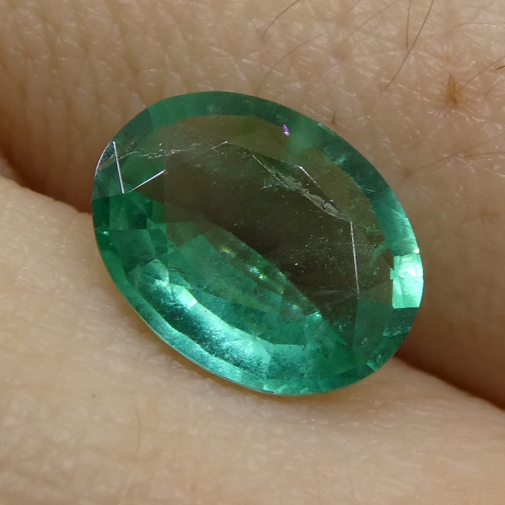 1.11ct Oval Green Emerald from Zambia - Skyjems Wholesale Gemstones