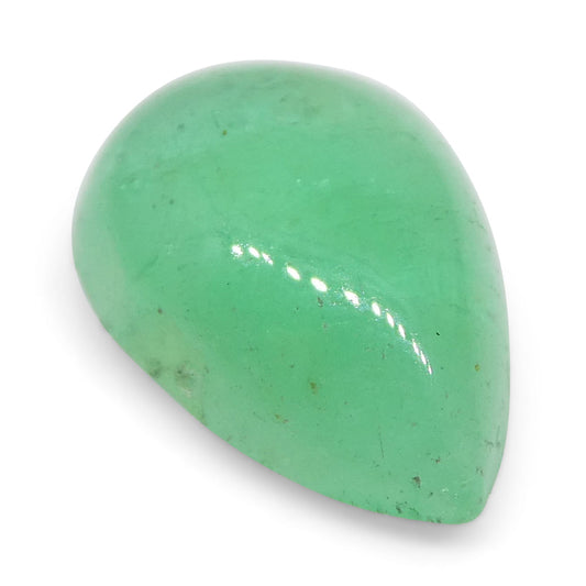 1.96ct Pear Cabochon Green Emerald from Colombia - Skyjems Wholesale Gemstones