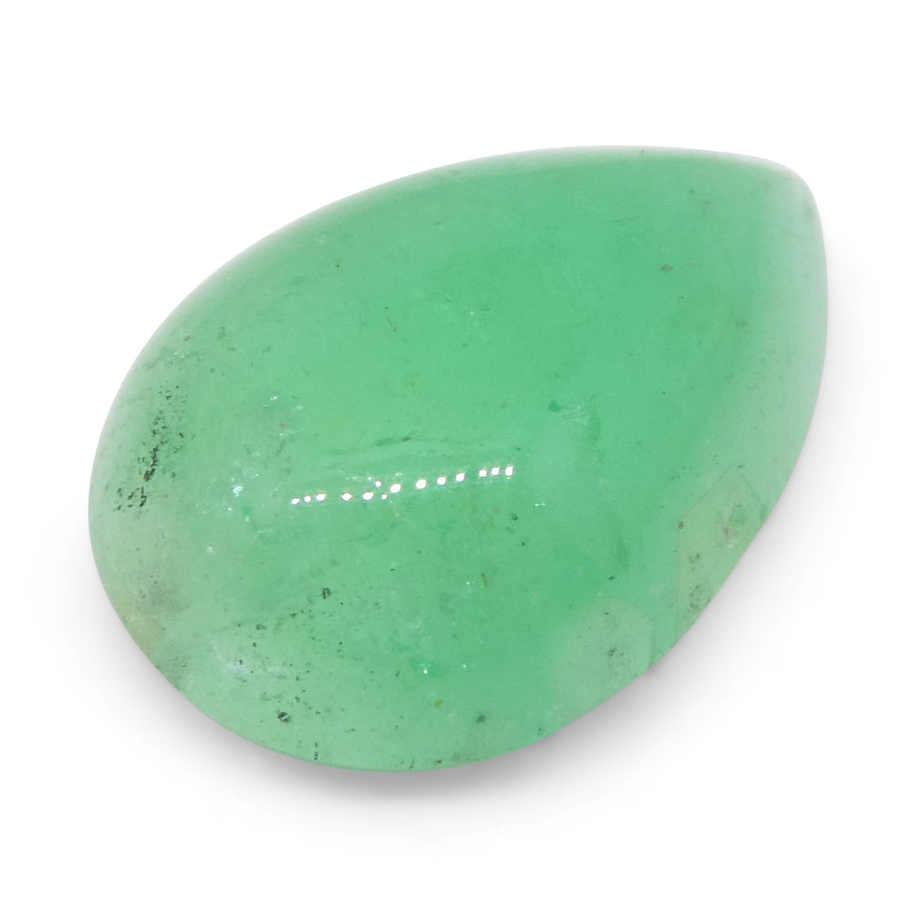 1.96ct Pear Cabochon Green Emerald from Colombia - Skyjems Wholesale Gemstones