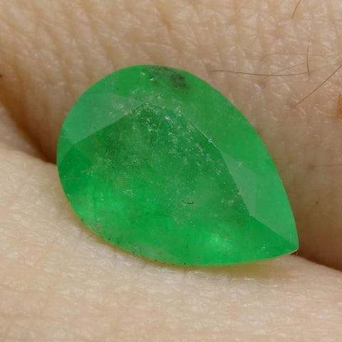 1.18ct Pear Green Emerald from Colombia