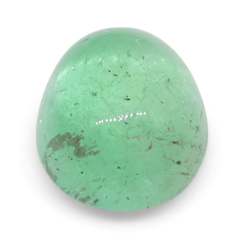 1.07ct Oval Cabochon Green Emerald from Colombia - Skyjems Wholesale Gemstones