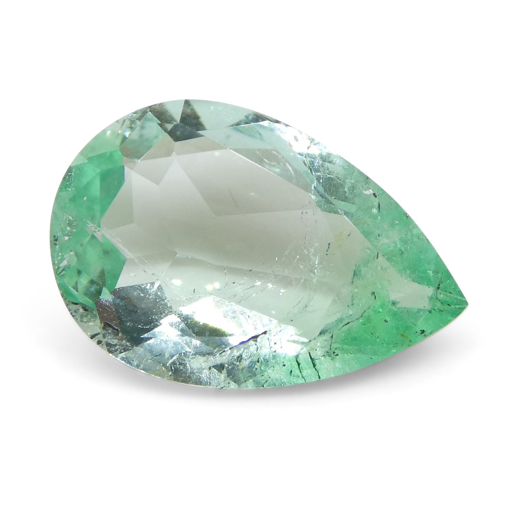 2.07ct Colombian Pear Green Emerald, Moderate Clarity, SkyJems Fine Gemstones Rare Natural Beryl
