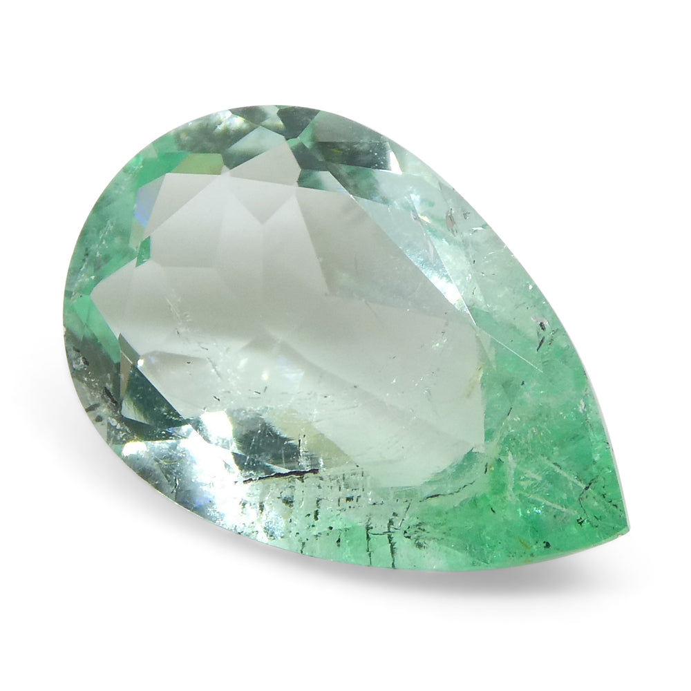 2.07ct Colombian Pear Green Emerald, Moderate Clarity, SkyJems Fine Gemstones Rare Natural Beryl