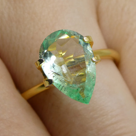 2.07ct Pear Green Emerald from Colombia