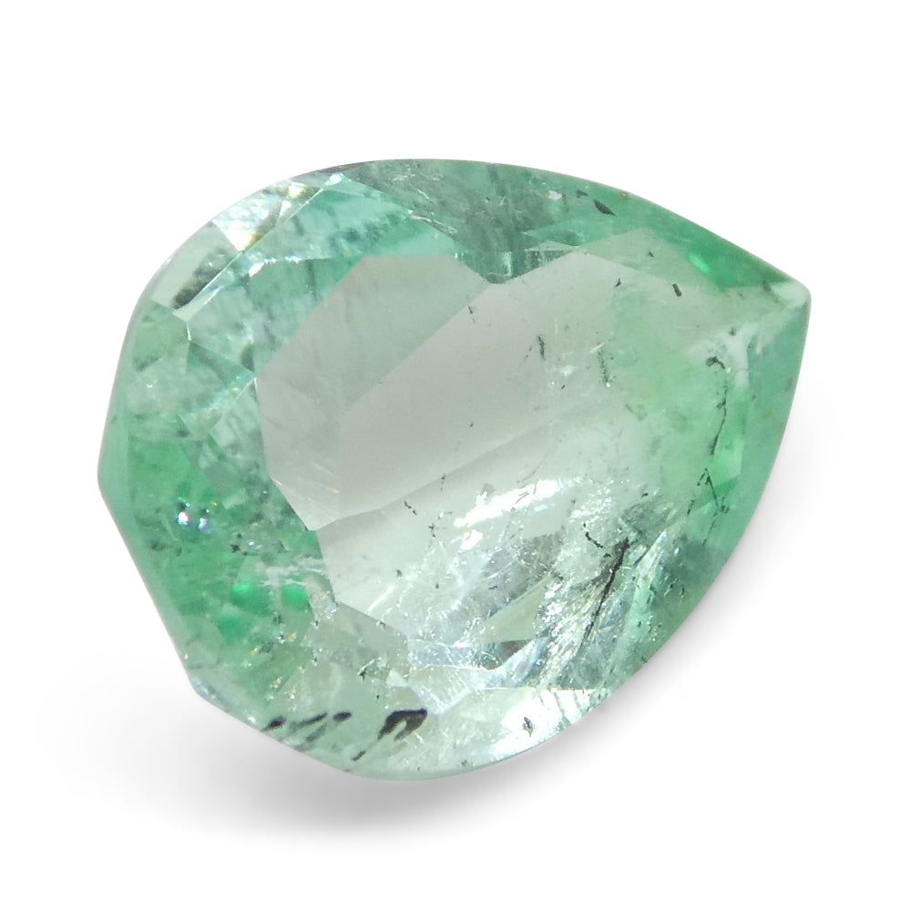 2.07ct Colombian Pear Green Emerald, Moderate Clarity, SkyJems Fine Gemstones Rare Natural Beryl Specimen