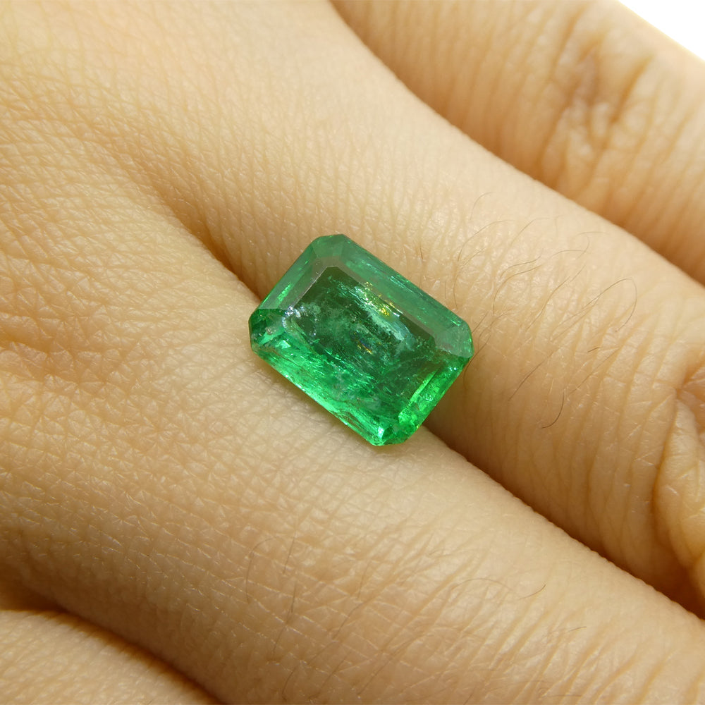 1.75ct Emerald Cut Green Emerald from Zambia - Skyjems Wholesale Gemstones