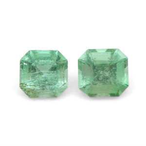 1.13ct Pair Square Green Emerald from Colombia - Skyjems Wholesale Gemstones