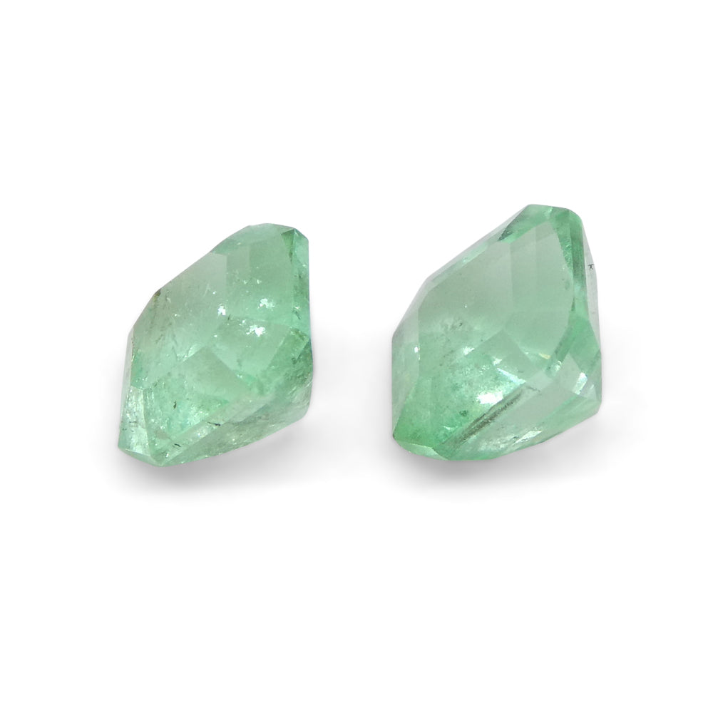 1.13ct Colombian Green Emerald Pair, Square Step Cut Gemstones from SkyJems Rare Gem Collection
