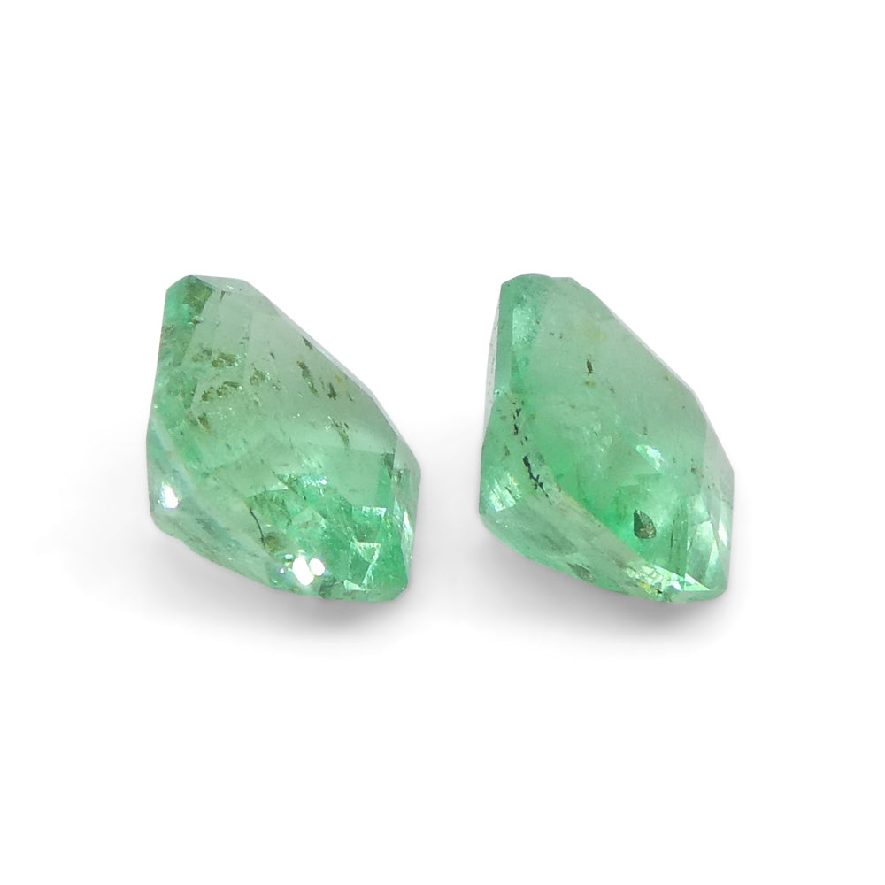 0.96ct Colombian Green Emerald Pair, Square Step Cut Gemstones from SkyJems Rare Gem Collection