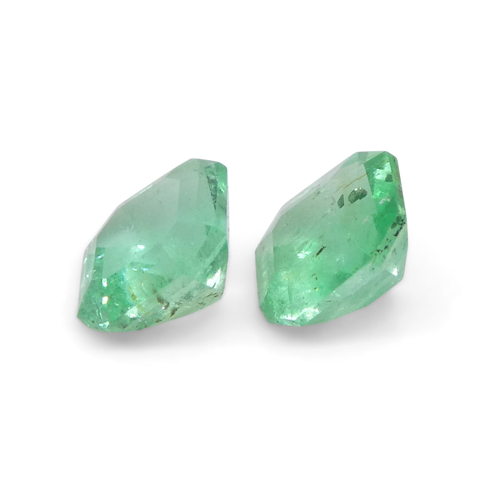 0.96ct Colombian Green Emerald Pair, Square Step Cut Gemstones from SkyJems Rare Gem Collection