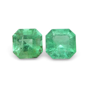 0.83ct Pair Square Green Emerald from Colombia - Skyjems Wholesale Gemstones