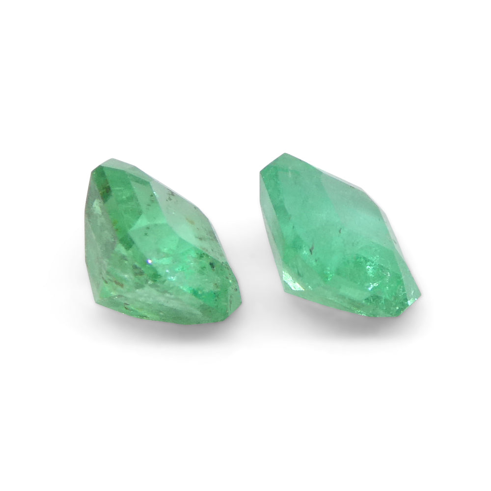 0.83ct Colombian Green Emerald Pair, Square Step Cut Gemstone from SkyJems Fine Gem Collection