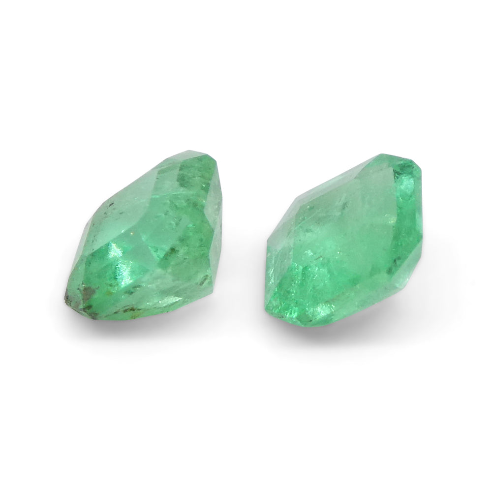 0.83ct Colombian Green Emerald Pair, Square Step Cut Gemstones from SkyJems Premium Gem Collection
