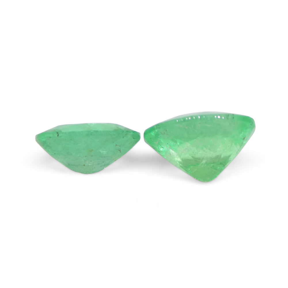 1.17ct Colombian Green Emerald Pair, Oval Brilliant Cut Gemstones from SkyJems Rare Gem Collection