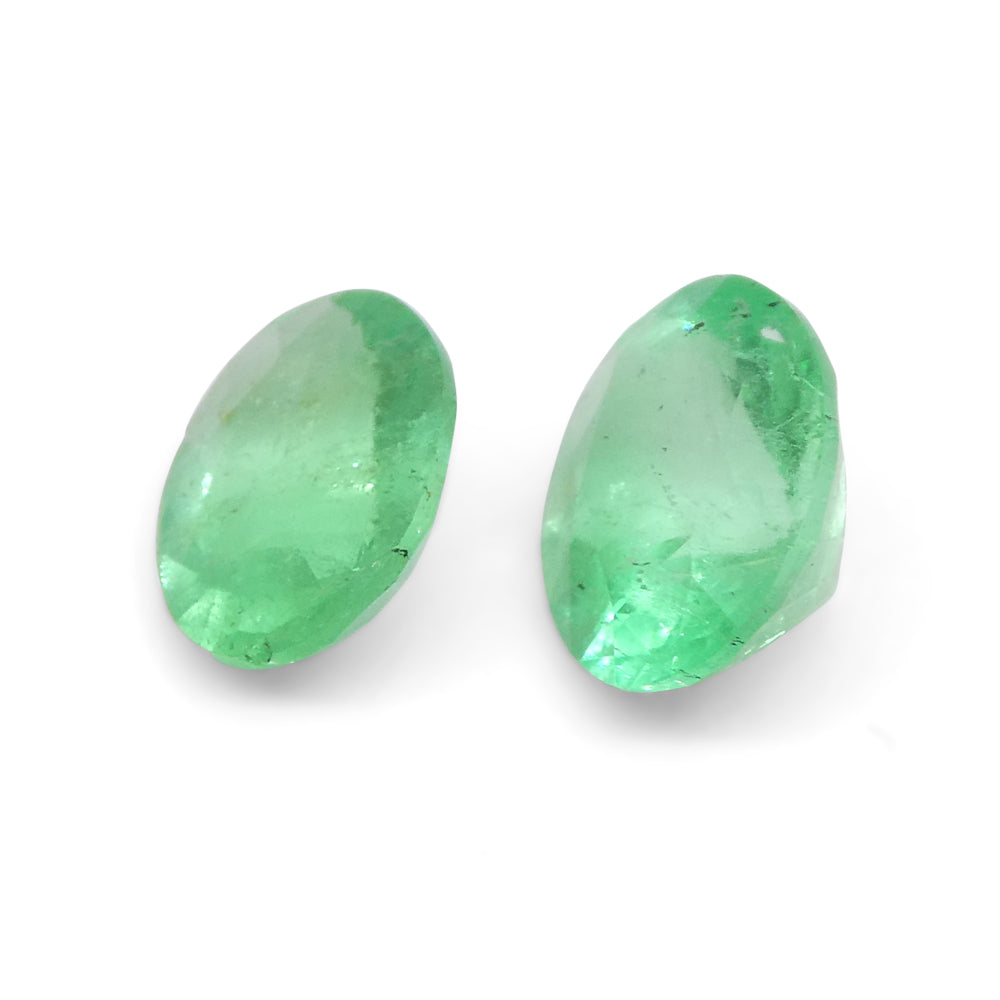 1.17ct Colombian Green Emerald Pair, Oval Brilliant Cut Gemstones from SkyJems Fine Gem Collection