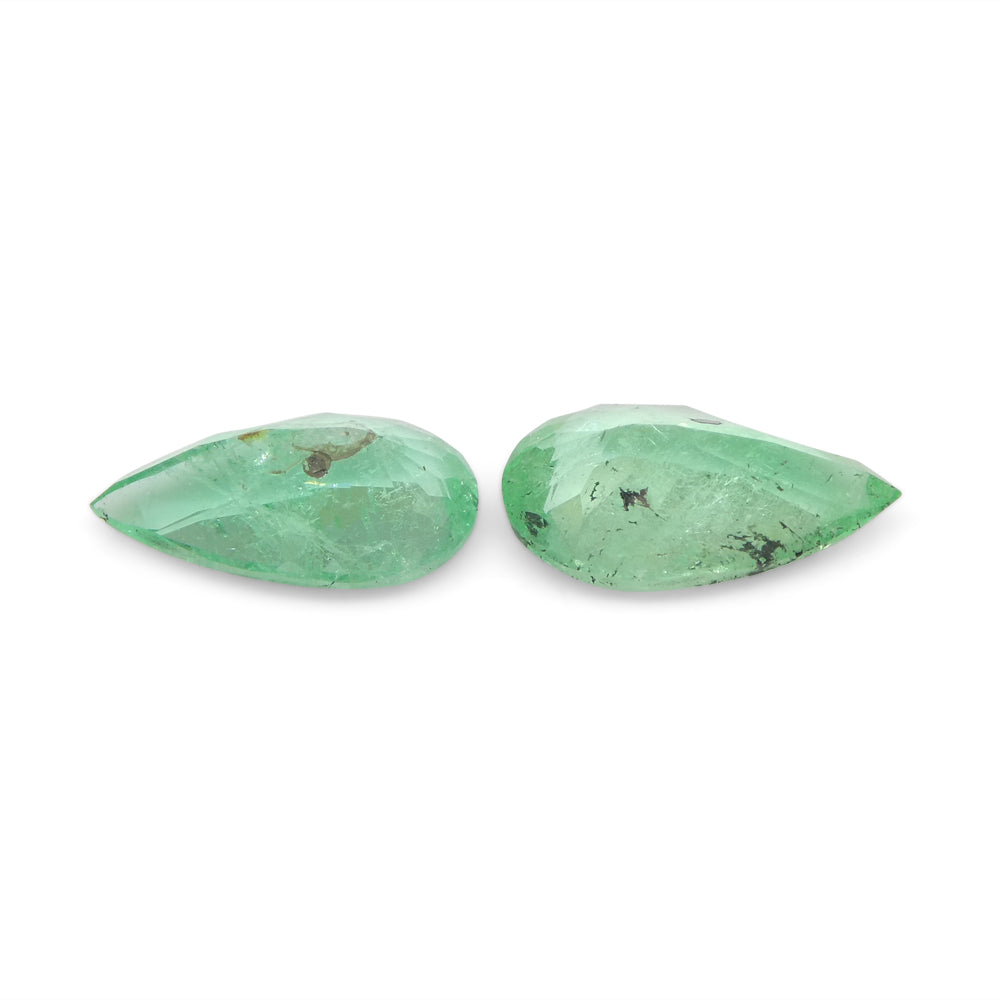 1.29ct Colombian Green Emerald Pear Pair, Fine Gem Quality from SkyJems Gemstone Collection