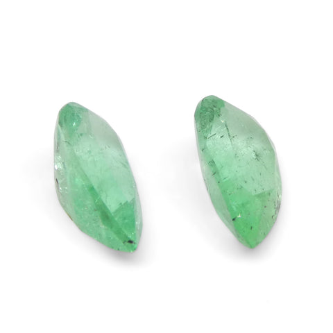 1.29ct Pair Pear Green Emerald from Colombia