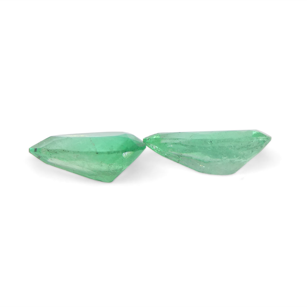 1.22ct Colombian Green Emerald Pair, Pear-Cut Gemstones from SkyJems' Premium Beryl Collection