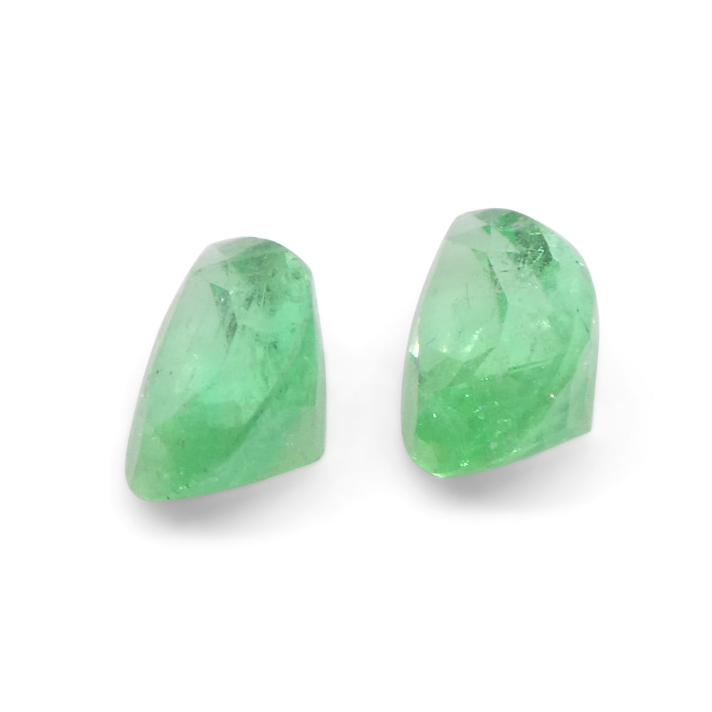 1.02ct Pair Pear Green Emerald from Colombia - Skyjems Wholesale Gemstones