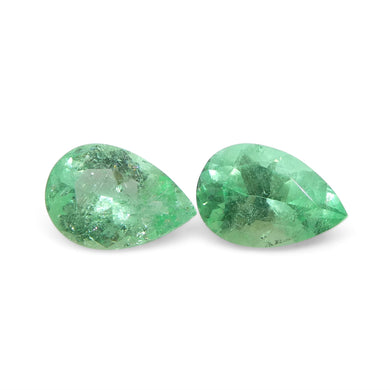 1.05ct Pair Pear Green Emerald from Colombia - Skyjems Wholesale Gemstones