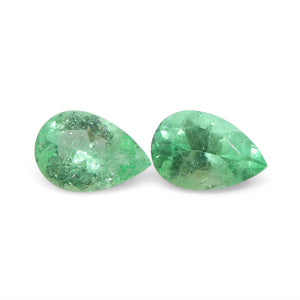 1.05ct Pair Pear Green Emerald from Colombia - Skyjems Wholesale Gemstones