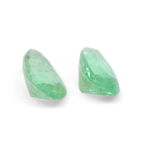 1.05ct Pair Pear Green Emerald from Colombia