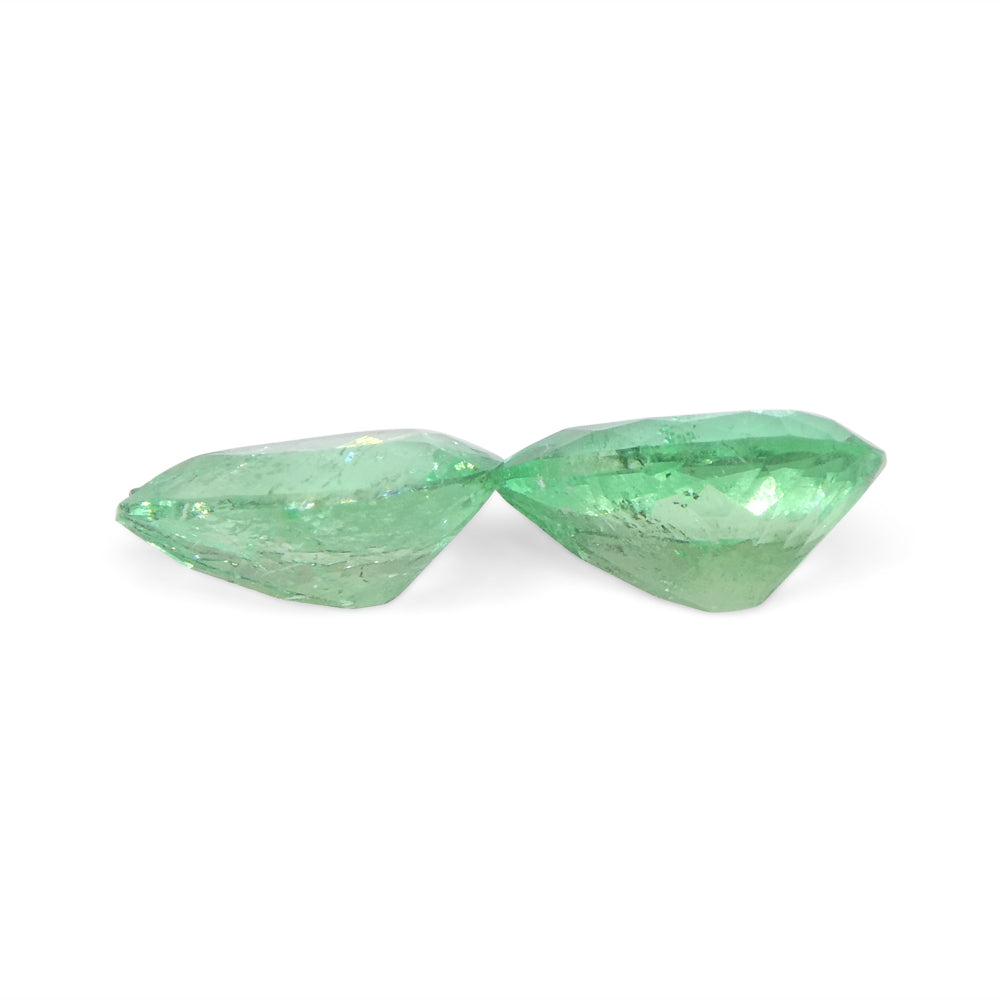 1.05ct Pair Pear Green Emerald from Colombia - Skyjems Wholesale Gemstones