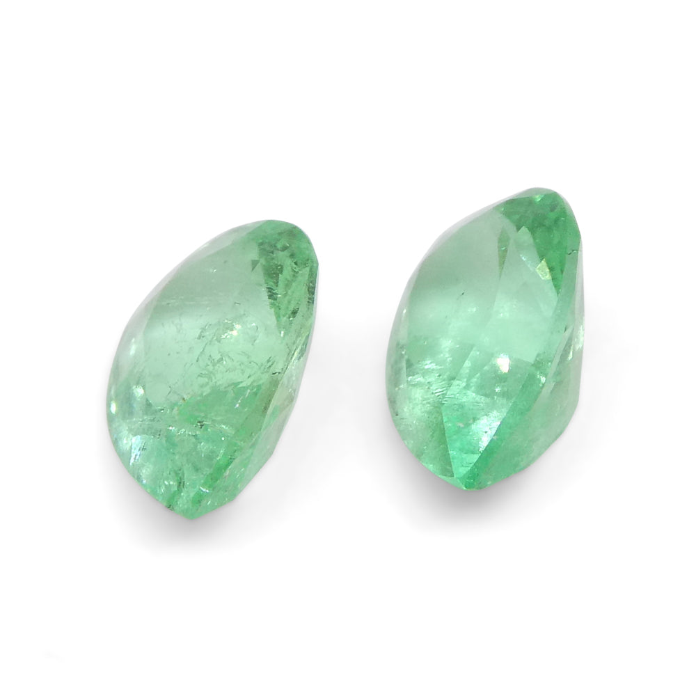 1.05ct Pair Pear Green Emerald from Colombia - Skyjems Wholesale Gemstones