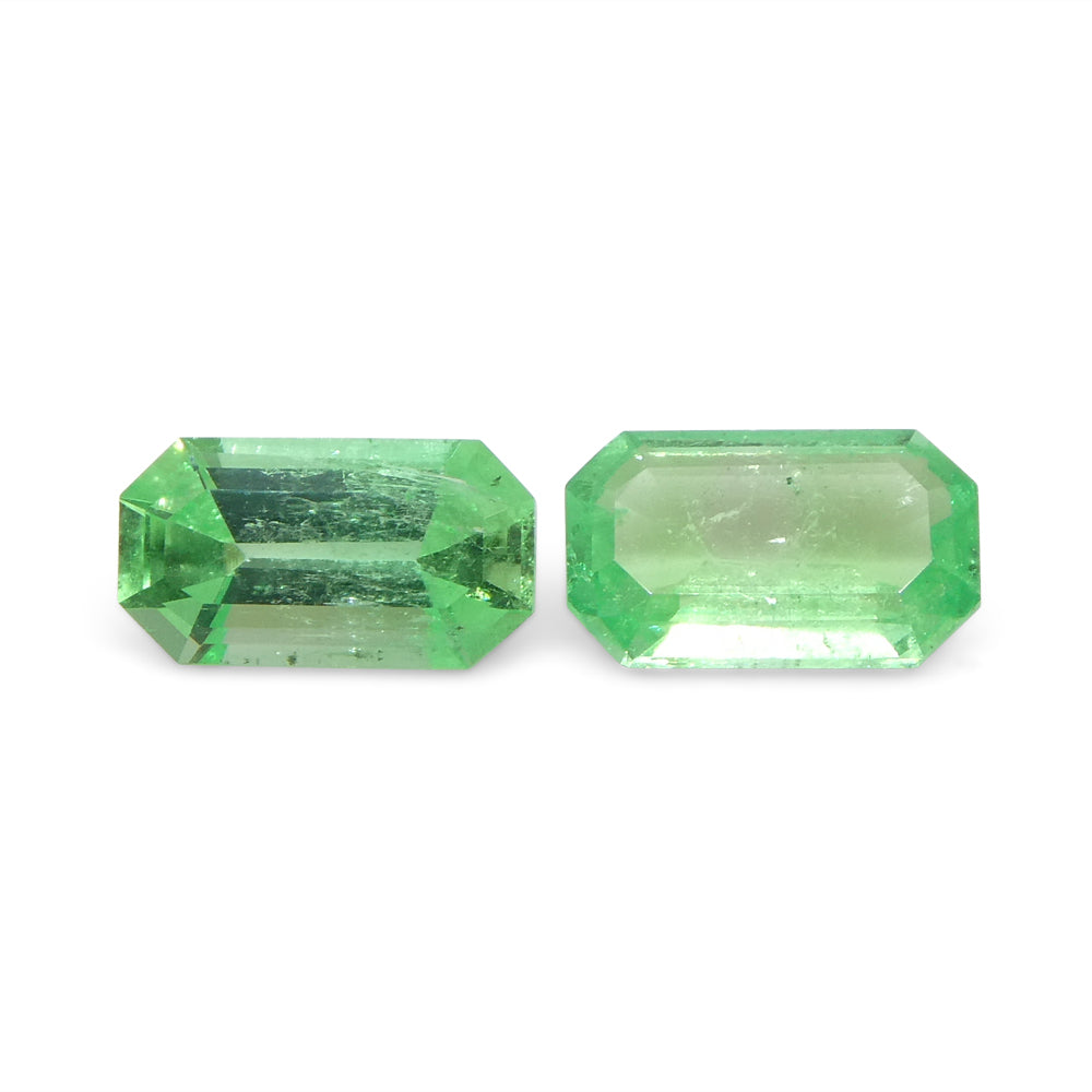 0.93ct Pair Emerald Cut Green Emerald from Colombia - Skyjems Wholesale Gemstones