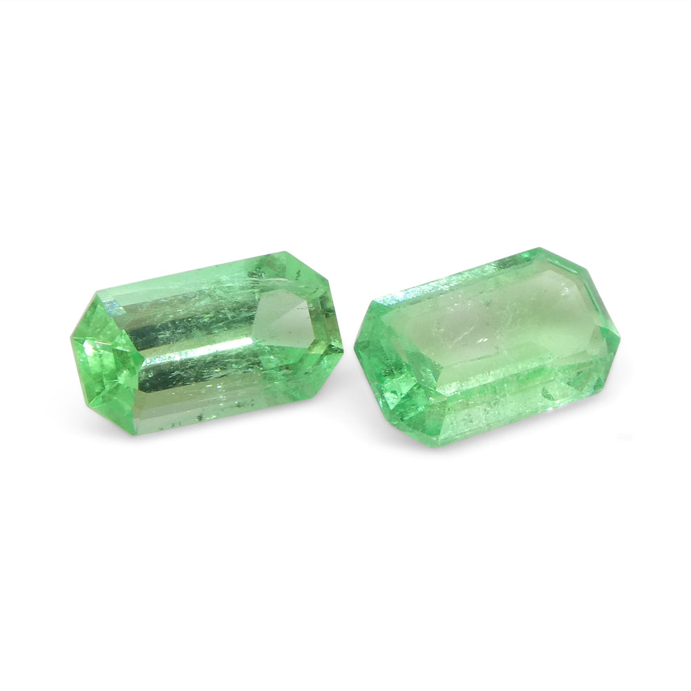 0.93ct Pair Emerald Cut Green Emerald from Colombia - Skyjems Wholesale Gemstones