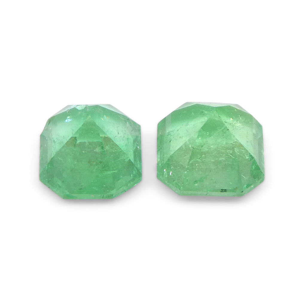 1.01ct Pair Square Green Emerald from Colombia - Skyjems Wholesale Gemstones