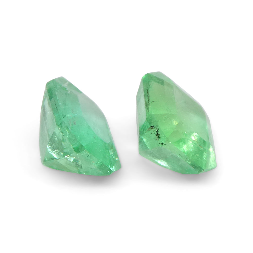 1.01ct Colombian Green Emerald Pair, Square Step Cut Gemstone by SkyJems Fine Gems Canada