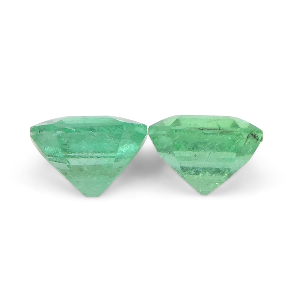 1.01ct Colombian Green Emerald Pair, Square Step Cut Gemstone from SkyJems Rare Gem Collection