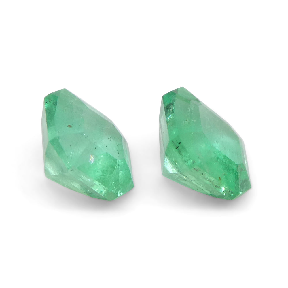 1.05ct Colombian Green Emerald Pair, Square Step Cut Gemstones from SkyJems Rare Gem Collection