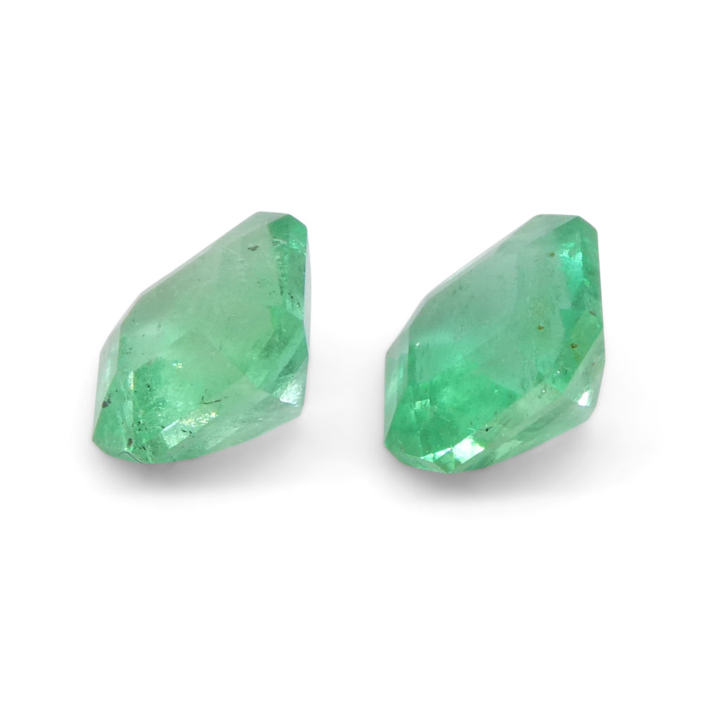 1.05ct Colombian Green Emerald Pair, Square Step Cut Gemstones from SkyJems Rare Gem Collection